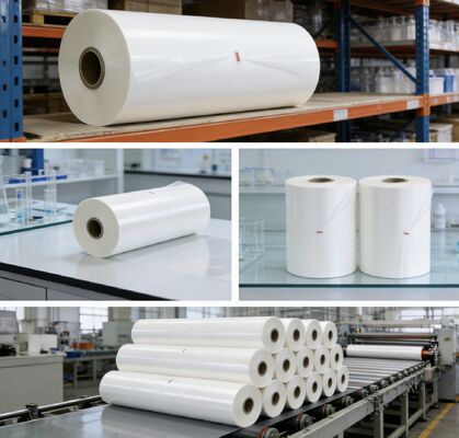 ฟิล์มผสมผสานความร้อน PET กันความชื้น ทนต่ออุณหภูมิสูงถึง 130 °C และสามารถปรับปรุงความยาวต่อม้วนได้